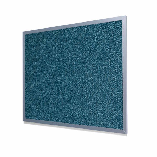 Type II Woven Vinyl Koroseal Linden II Ocean Cork Board with Light Aluminum Frame